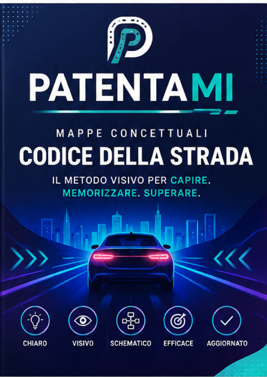 Copertina di PATENTAMI — Mappe concettuali del Codice della Strada, edizione 2026